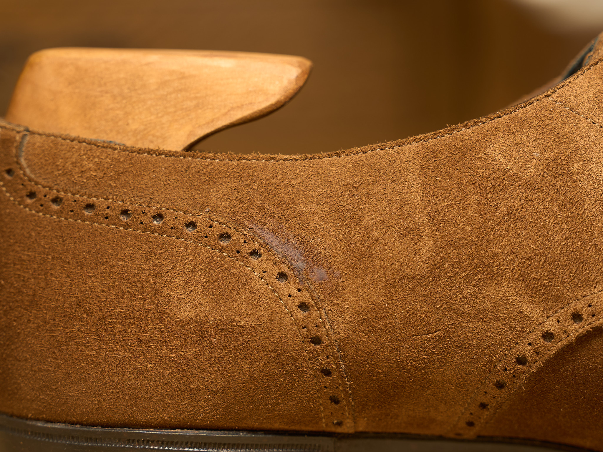 Dirt near the stitching